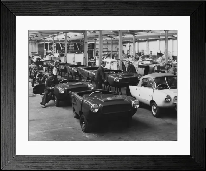 Framed Print : 1957 Frisky factory, Wolverhampton. Body assembly. Creator: Unknown Framed Print : 1957 Frisky factory, Wolverhampton. Body assembly. Creator: Unknown