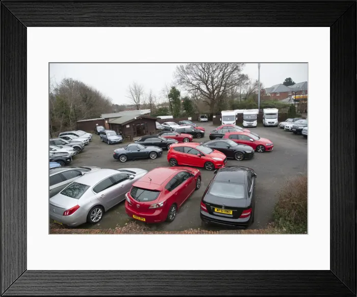 Framed Print : Car sales forecourt 2017. Creator: Unknown Framed Print : Car sales forecourt 2017. Creator: Unknown