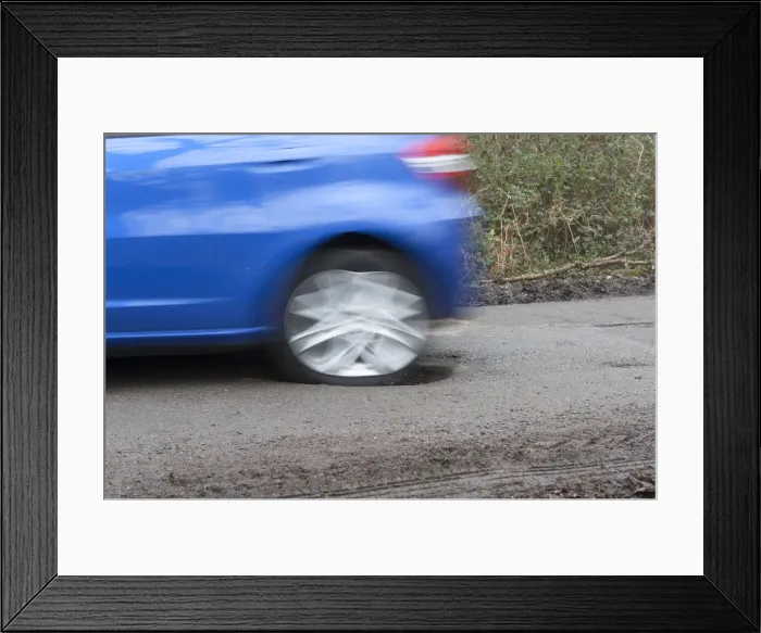 Framed Print : Pot holes in road surface 2017. Creator: Unknown Framed Print : Pot holes in road surface 2017. Creator: Unknown