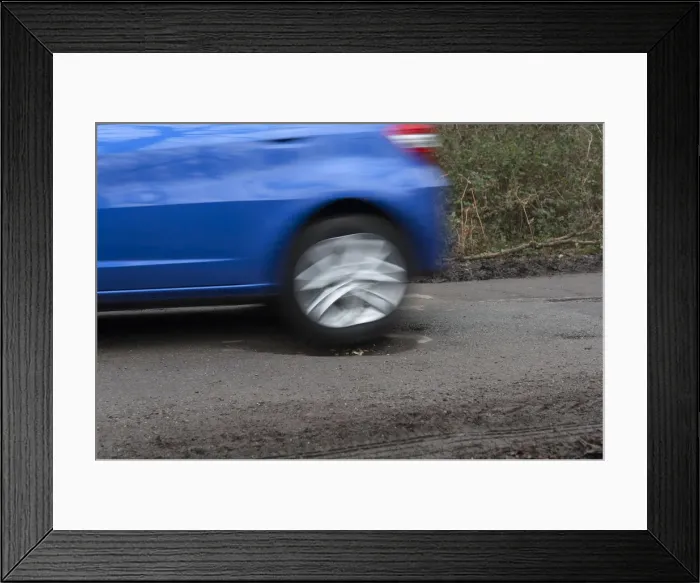 Framed Print : Pot holes in road surface 2017. Creator: Unknown Framed Print : Pot holes in road surface 2017. Creator: Unknown