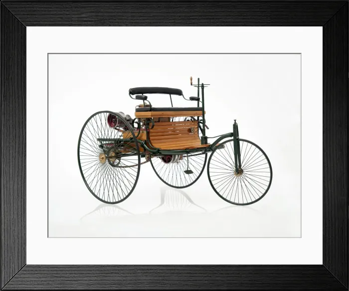 Framed Print : 1885 Benz 3 wheeler scale model. Creator: Unknown Framed Print : 1885 Benz 3 wheeler scale model. Creator: Unknown