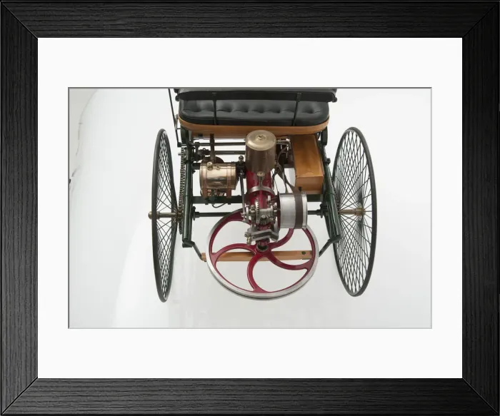 Framed Print : 1885 Benz 3 wheeler scale model. Creator: Unknown Framed Print : 1885 Benz 3 wheeler scale model. Creator: Unknown