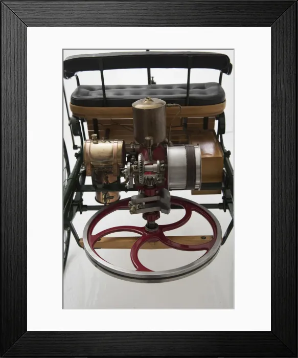 Framed Print : 1885 Benz 3 wheeler scale model. Creator: Unknown Framed Print : 1885 Benz 3 wheeler scale model. Creator: Unknown