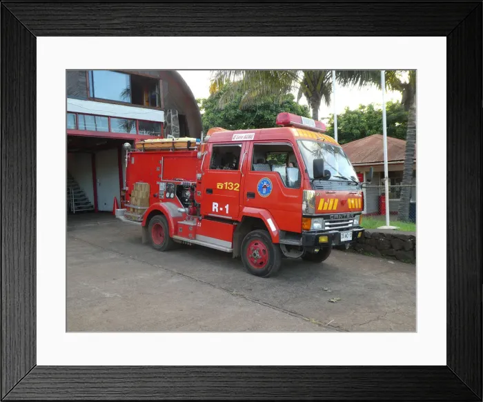 Framed Print : Canter fire appliance, Chile 2019. Creator: Unknown Framed Print : Canter fire appliance, Chile 2019. Creator: Unknown
