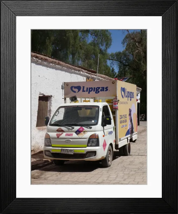 Framed Print : Hyundai H100 Lopigas delivery truck, Chile 2019. Creator: Unknown Framed Print : Hyundai H100 Lopigas delivery truck, Chile 2019. Creator: Unknown