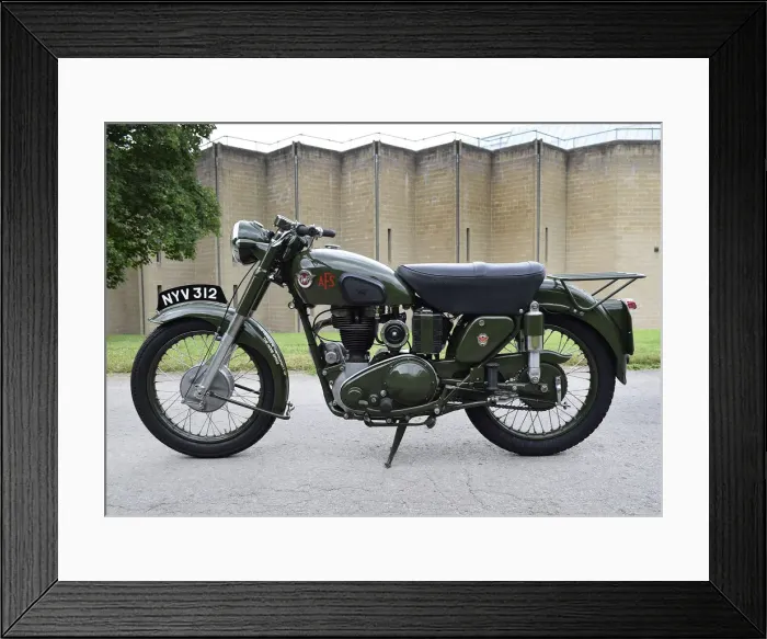 Framed Print : 1954 Matchless G3 LS Auxiliary Fire Service motorcycle. Creator: Unknown Framed Print : 1954 Matchless G3 LS Auxiliary Fire Service motorcycle. Creator: Unknown