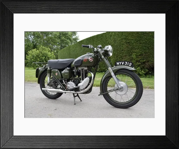 Framed Print : 1954 Matchless G3 LS Auxiliary Fire Service motorcycle. Creator: Unknown Framed Print : 1954 Matchless G3 LS Auxiliary Fire Service motorcycle. Creator: Unknown