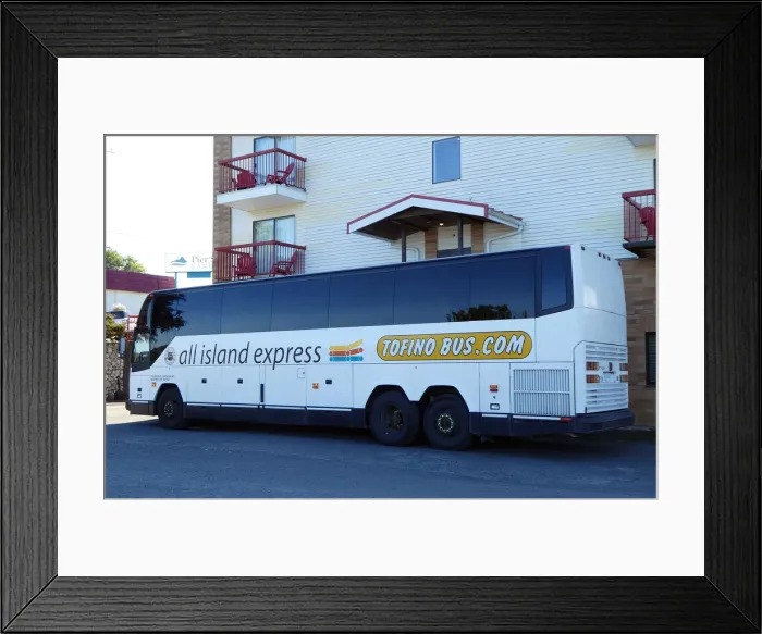 Framed Print : Bus on Vancouver Island, British Columbia, Canada. Creator: Unknown Framed Print : Bus on Vancouver Island, British Columbia, Canada. Creator: Unknown