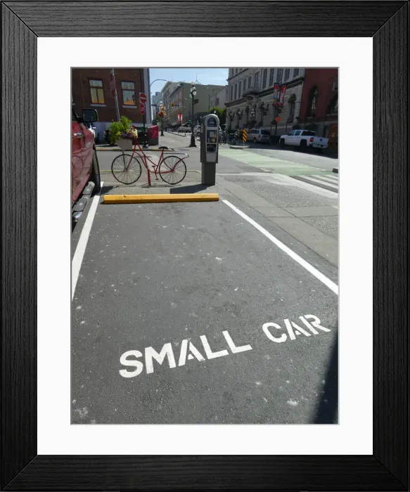 Framed Print : Parking bay for small car, Victoria, British Columbia, Canada 2018. Creator: Unknown Framed Print : Parking bay for small car, Victoria, British Columbia, Canada 2018. Creator: Unknown