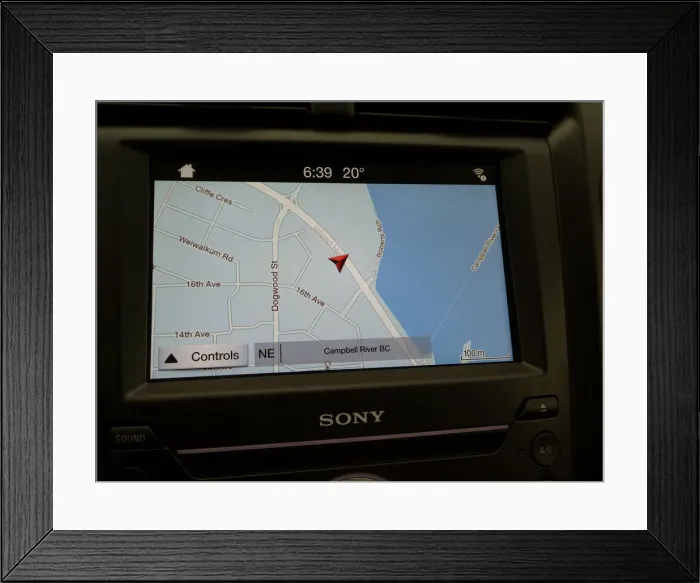Framed Print : In-car Satellite Navigation screen. Creator: Unknown Framed Print : In-car Satellite Navigation screen. Creator: Unknown