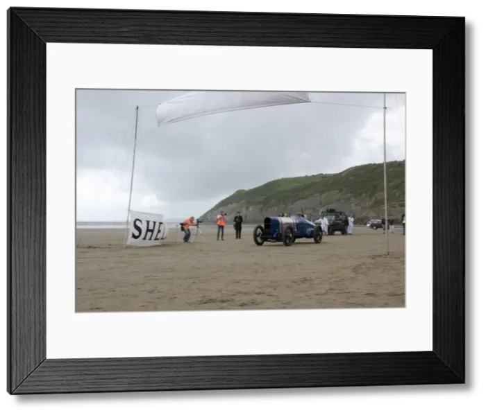 Framed Print : 1925 Sunbeam 350 hp driven by Ian Stanfield at Pendine Sands 2015. Creator: Unknown Framed Print : 1925 Sunbeam 350 hp driven by Ian Stanfield at Pendine Sands 2015. Creator: Unknown
