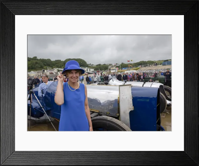 Framed Print : Sunbeam 350 hp with Bluebird fan Claire Meadows, Pendine Sands 2015. Creator: Unknown Framed Print : Sunbeam 350 hp with Bluebird fan Claire Meadows, Pendine Sands 2015. Creator: Unknown