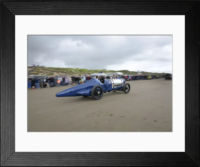 Framed Print : 1925 Sunbeam 350 hp driven by Don Wales at Pendine Sands 2015. Creator: Unknown Framed Print : 1925 Sunbeam 350 hp driven by Don Wales at Pendine Sands 2015. Creator: Unknown