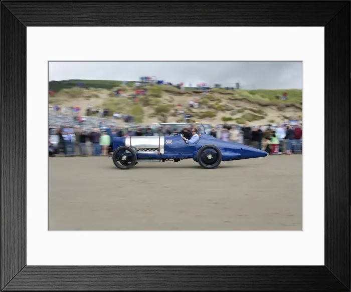 Framed Print : 1925 Sunbeam 350 hp driven by Don Wales at Pendine Sands 2015. Creator: Unknown Framed Print : 1925 Sunbeam 350 hp driven by Don Wales at Pendine Sands 2015. Creator: Unknown