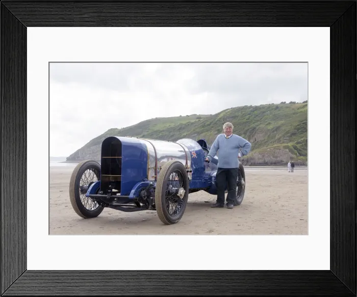 Framed Print : 1925 Sunbeam 350 hp driven by Don Wales at Pendine Sands 2015. Creator: Unknown Framed Print : 1925 Sunbeam 350 hp driven by Don Wales at Pendine Sands 2015. Creator: Unknown