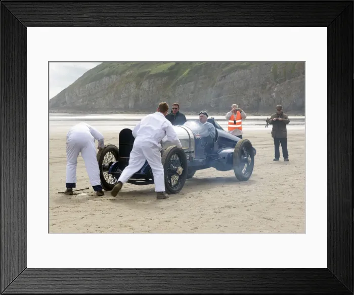 Framed Print : 1925 Sunbeam 350 hp driven by Ian Stanfield at Pendine Sands 2015. Creator: Unknown Framed Print : 1925 Sunbeam 350 hp driven by Ian Stanfield at Pendine Sands 2015. Creator: Unknown