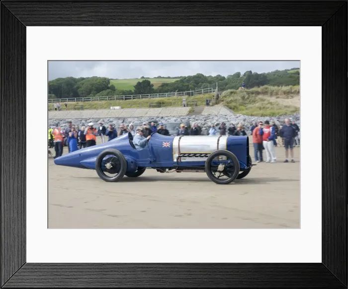 Framed Print : 1925 Sunbeam 350 hp driven by Ian Stanfield at Pendine Sands 2015. Creator: Unknown Framed Print : 1925 Sunbeam 350 hp driven by Ian Stanfield at Pendine Sands 2015. Creator: Unknown