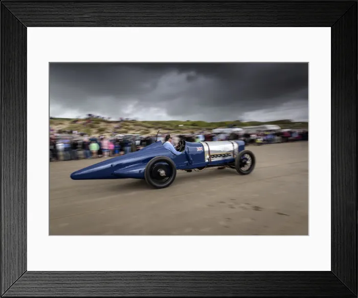 Framed Print : 1925 Sunbeam 350 hp driven by Don Wales at Pendine Sands 2015. Creator: Unknown Framed Print : 1925 Sunbeam 350 hp driven by Don Wales at Pendine Sands 2015. Creator: Unknown