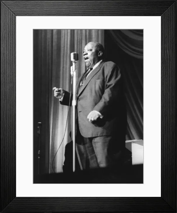 Framed Print : Jimmy Rushing with the Basie Band, London, 1963. Creator: Brian Foskett Framed Print : Jimmy Rushing with the Basie Band, London, 1963. Creator: Brian Foskett