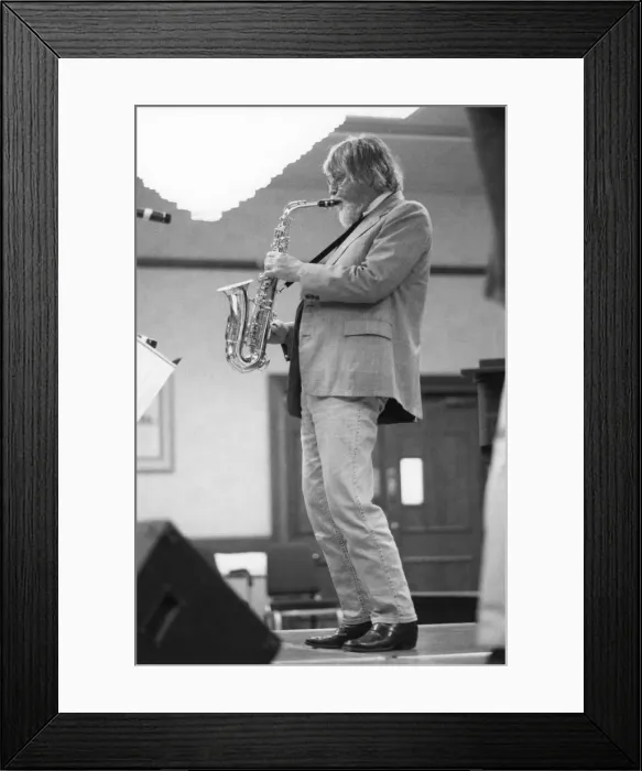 Framed Print : Bud Shank, UK tour, 1995. Creator: Brian Foskett Framed Print : Bud Shank, UK tour, 1995. Creator: Brian Foskett