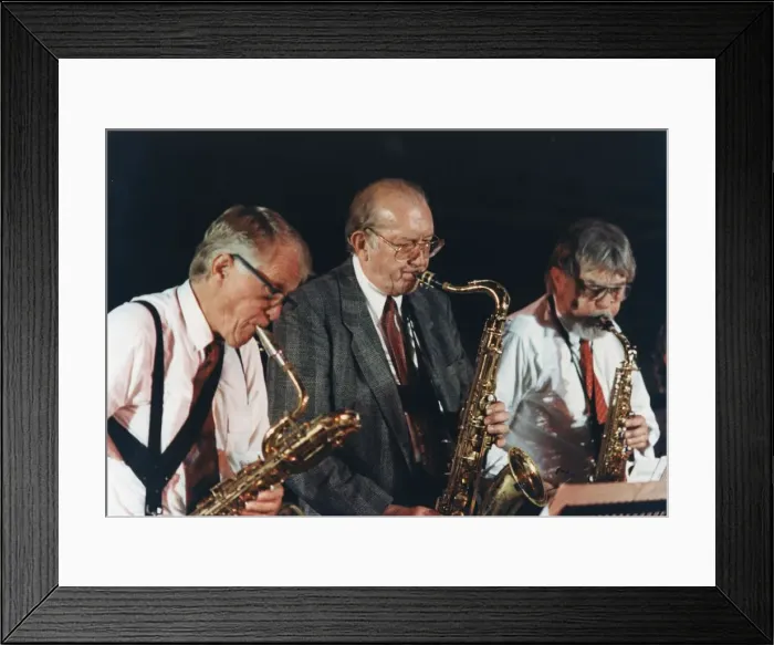 Framed Print : Bud Shank, UK tour, 1995. Creator: Brian Foskett Framed Print : Bud Shank, UK tour, 1995. Creator: Brian Foskett