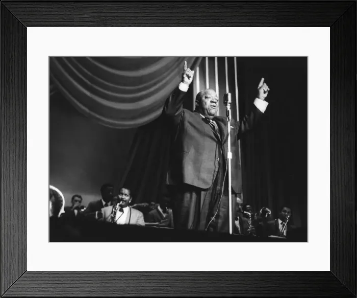 Framed Print : Jimmy Rushing with the Basie Band, London, 1963. Creator: Brian Foskett Framed Print : Jimmy Rushing with the Basie Band, London, 1963. Creator: Brian Foskett