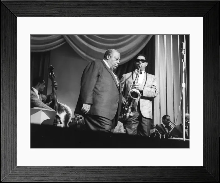 Framed Print : Jimmy Rushing and the Basie Band; with Frank Wess, London, 1963. Creator: Brian Foskett Framed Print : Jimmy Rushing and the Basie Band; with Frank Wess, London, 1963. Creator: Brian Foskett