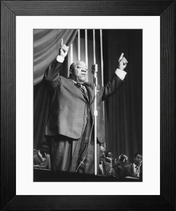 Framed Print : Jimmy Rushing and the Basie Band; with Frank Wess, London, 1963. Creator: Brian Foskett Framed Print : Jimmy Rushing and the Basie Band; with Frank Wess, London, 1963. Creator: Brian Foskett