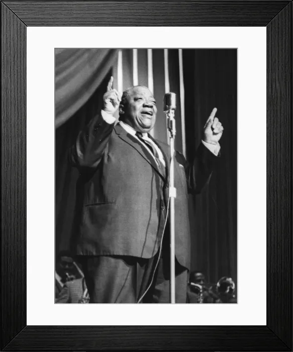 Framed Print : Jimmy Rushing with the Basie Band, London, 1963. Creator: Brian Foskett Framed Print : Jimmy Rushing with the Basie Band, London, 1963. Creator: Brian Foskett
