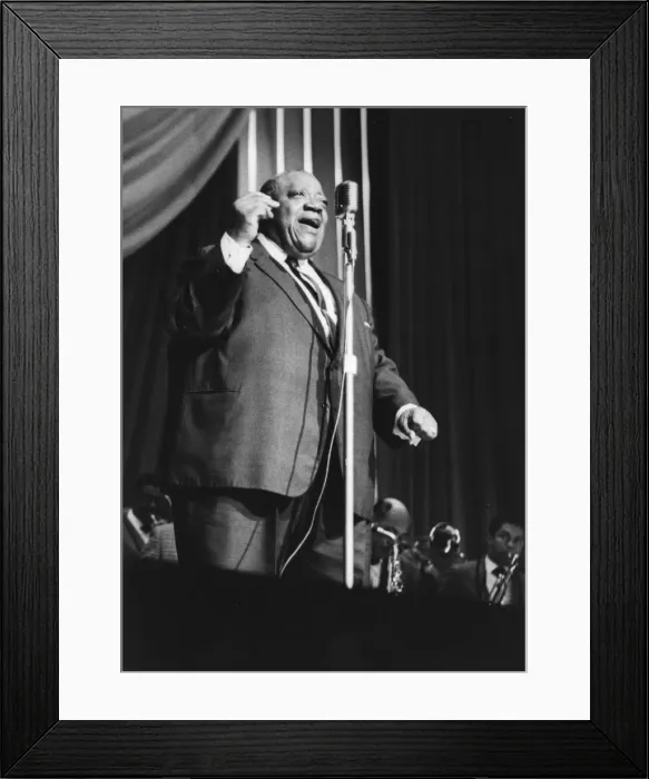 Framed Print : Jimmy Rushing with the Basie Band, London, 1963. Creator: Brian Foskett Framed Print : Jimmy Rushing with the Basie Band, London, 1963. Creator: Brian Foskett