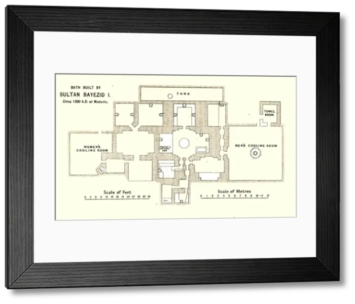 Framed Print : Bath built by Sultan Bayezid I, circa 1390 A Framed Print : Bath built by Sultan Bayezid I, circa 1390 A