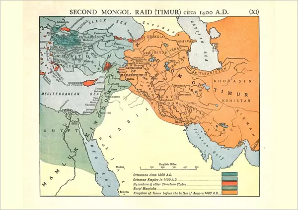 Second Mongol Raid (Timur), circa 1450 A. D. c1915. Creator: Emery Walker Ltd