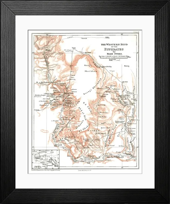 Framed Print : The Western Bend of the Euphrates, c1915. Creator: Mark Sykes Framed Print : The Western Bend of the Euphrates, c1915. Creator: Mark Sykes
