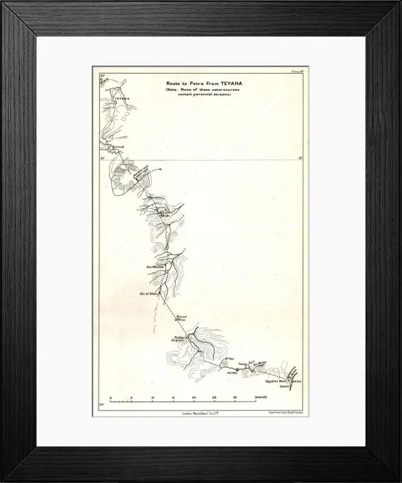 Framed Print : Route to Petra from Teyaha, c1915. Creator: Stanfords Geographical Establishment Framed Print : Route to Petra from Teyaha, c1915. Creator: Stanfords Geographical Establishment