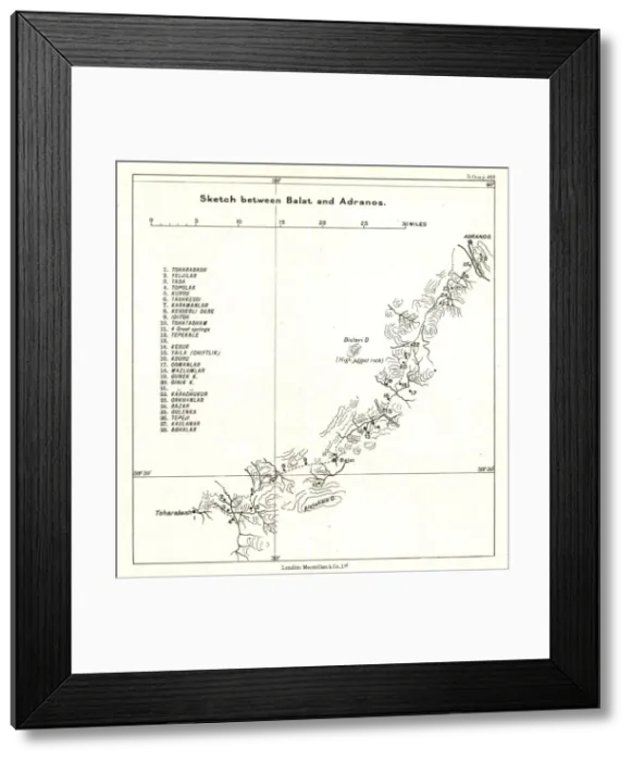 Framed Print : Sketch between Balat and Adranos, c1915. Creator: Stanfords Geographical Establishment Framed Print : Sketch between Balat and Adranos, c1915. Creator: Stanfords Geographical Establishment