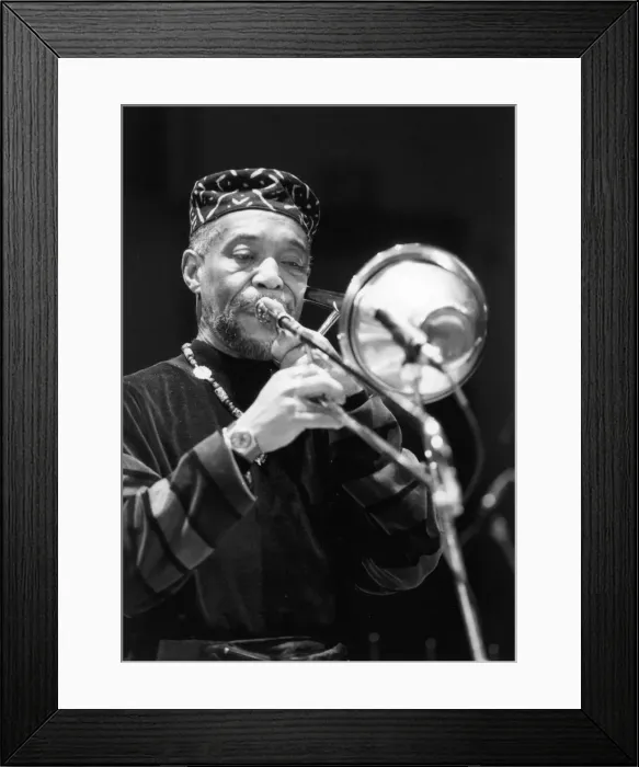 Framed Print : Benny Powell, Randy Westons African Sounds, Birmingham, 1993. Creator: Brian Foskett Framed Print : Benny Powell, Randy Westons African Sounds, Birmingham, 1993. Creator: Brian Foskett