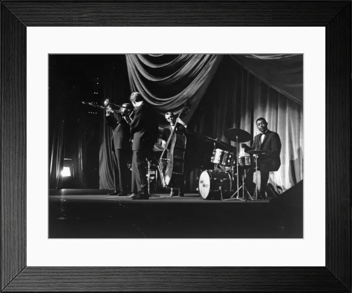 Framed Print : The Gerry Mulligan Quartet, London Tour, early 1960s. Creator: Brian Foskett Framed Print : The Gerry Mulligan Quartet, London Tour, early 1960s. Creator: Brian Foskett