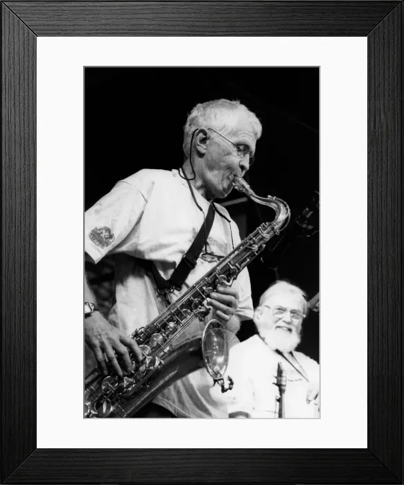 Framed Print : Bill Perkins, Brecon Jazz Festival, Powys, Wales, 2000. Creator: Brian Foskett Framed Print : Bill Perkins, Brecon Jazz Festival, Powys, Wales, 2000. Creator: Brian Foskett