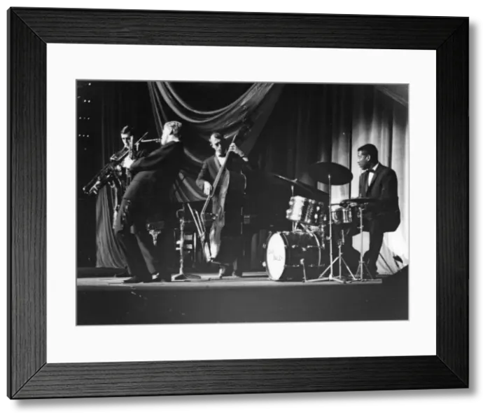 Framed Print : The Gerry Mulligan Quartet, London Tour, early 1960s. Creator: Brian Foskett Framed Print : The Gerry Mulligan Quartet, London Tour, early 1960s. Creator: Brian Foskett