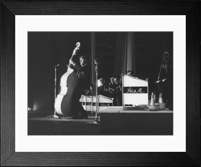 Framed Print : Johnny Hawksworth with Ted Heath and His Music, Nat King Cole concert, London, 1963 Framed Print : Johnny Hawksworth with Ted Heath and His Music, Nat King Cole concert, London, 1963