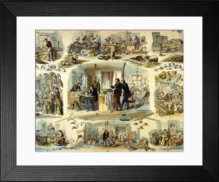 Framed Print : Hatters, milliners and tailors... 1871. Creator: Unknown Framed Print : Hatters, milliners and tailors... 1871. Creator: Unknown