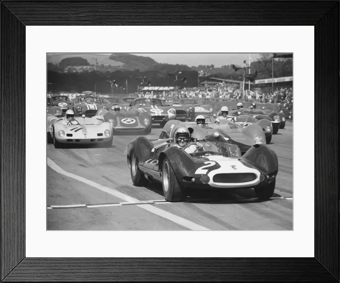 Framed Print : Cooper - Oldsmobile, Bruce McLaren at Goodwood 1964. Creator: Unknown Framed Print : Cooper - Oldsmobile, Bruce McLaren at Goodwood 1964. Creator: Unknown