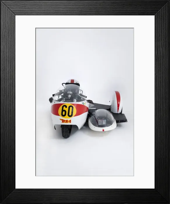 Framed Print : 1964 Kirby BSA Sidecar outfit. Creator: Unknown Framed Print : 1964 Kirby BSA Sidecar outfit. Creator: Unknown