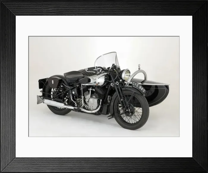 Framed Print : 1936 Brough Superior 11-50 Special Combination. Creator: Unknown Framed Print : 1936 Brough Superior 11-50 Special Combination. Creator: Unknown