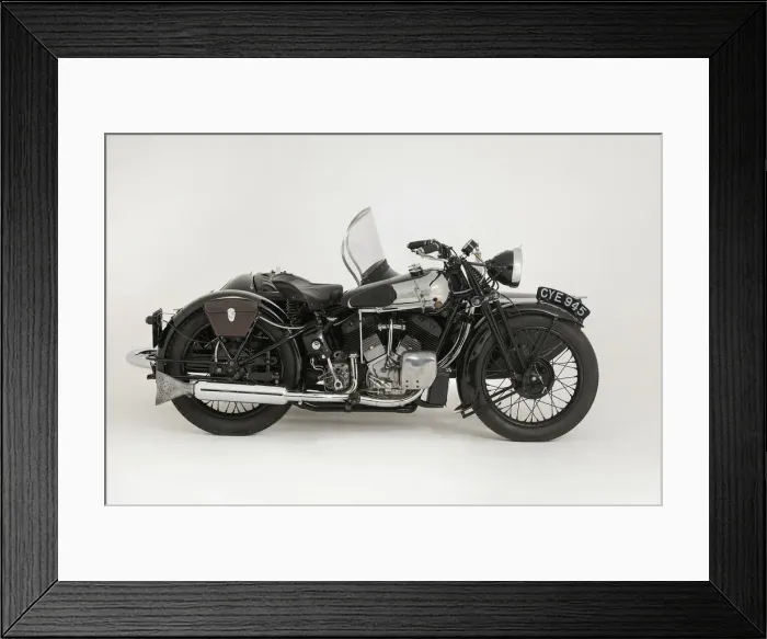 Framed Print : 1936 Brough Superior 11-50 Special Combination. Creator: Unknown Framed Print : 1936 Brough Superior 11-50 Special Combination. Creator: Unknown
