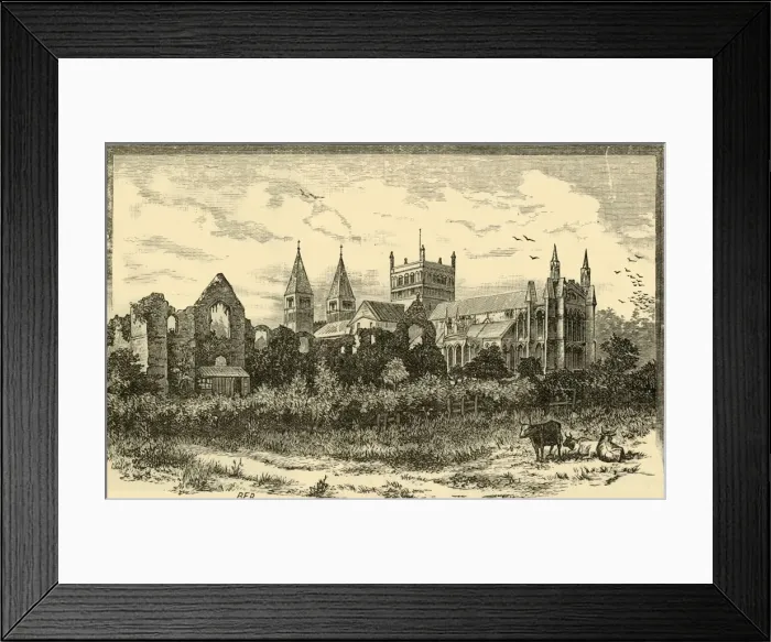 Framed Print : Southwell Minster and Ruins of the Palace, 1898. Creator: Unknown Framed Print : Southwell Minster and Ruins of the Palace, 1898. Creator: Unknown