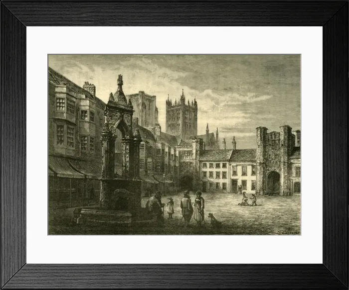 Framed Print : The Market-Place, Wells, 1898. Creator: Unknown Framed Print : The Market-Place, Wells, 1898. Creator: Unknown