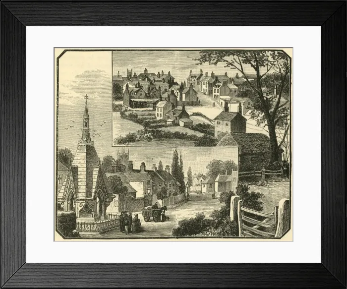 Framed Print : The Drinking Fountain. Street in Broseley. 1898. Creator: Unknown Framed Print : The Drinking Fountain. Street in Broseley. 1898. Creator: Unknown
