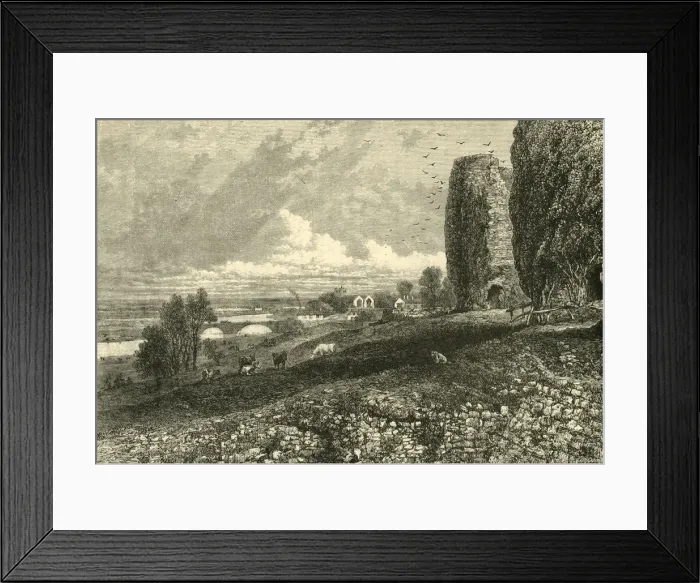 Framed Print : Rhuddlan Castle and Marshes, 1898. Creator: Unknown Framed Print : Rhuddlan Castle and Marshes, 1898. Creator: Unknown