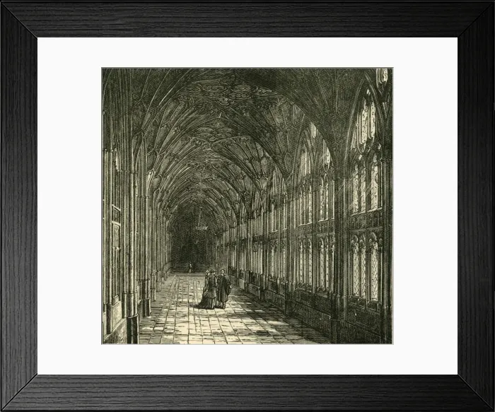 Framed Print : The Cloisters of Gloucester Cathedral, 1898. Creator: Unknown Framed Print : The Cloisters of Gloucester Cathedral, 1898. Creator: Unknown